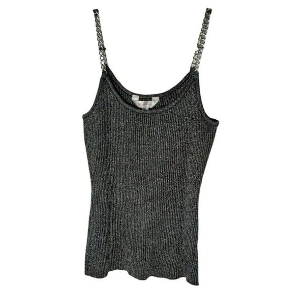 No Boundaries Sparkling Silver Chain Strap Tank Top Womens Size XS 1 - Picture 1 of 6